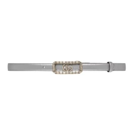 GUCCI THIN BELT WITH CRYSTAL DOUBLE G BUCKLE