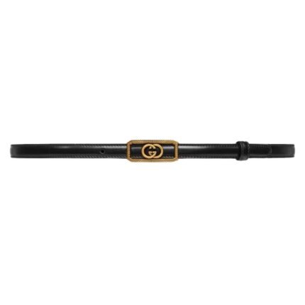 GUCCI THIN BELT WITH INTERLOCKING G BUCKLE