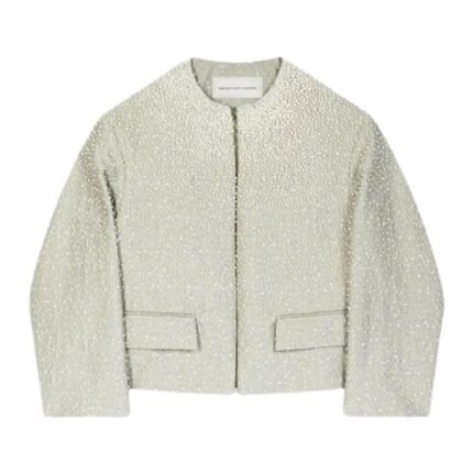 DRIES VAN NOTEN EMBELLISHED JACKET SILVER