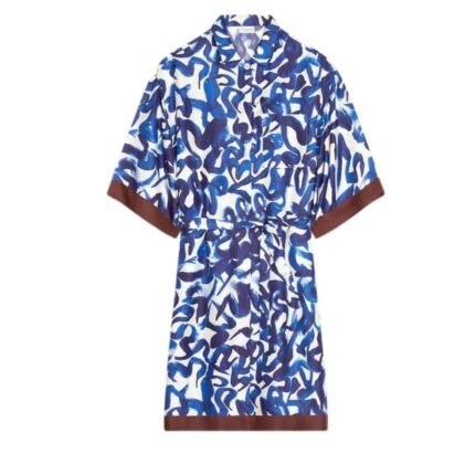 DRIES VAN NOTEN SILK SHIRT DRESS DESSIN B