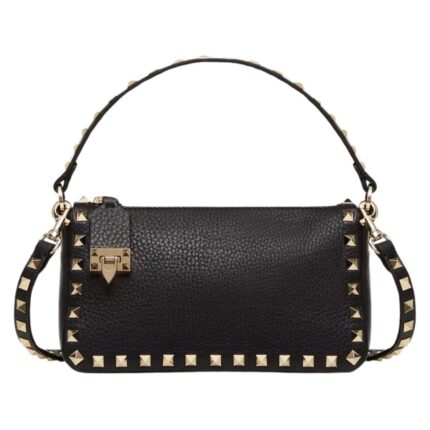VALENTINO SMALL ROCKSTUD GRAINY CALFSKIN CROSSBODY BAG