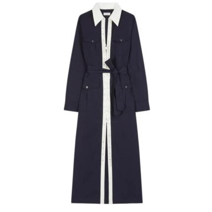 DRIES VAN NOTEN LACED SHIRT DRESS MIDNIGHT