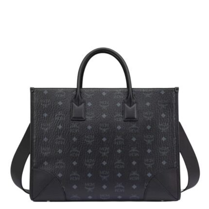 MCM LARGE MÜNCHEN TOTE IN VISETOS BLACK