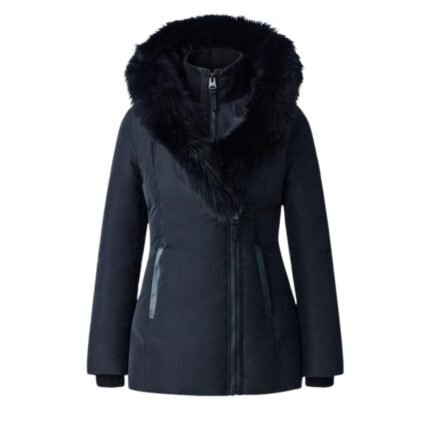 MACKAGE ADALI  DOWN COAT WITH BLUE FOX FUR SIGNATURE MACKAGE COLLAR