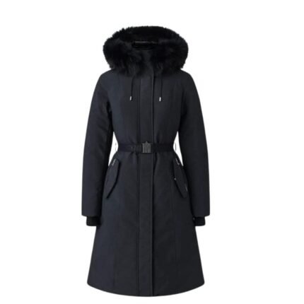 MACKAGE KAILYN  FLARED DOWN COAT WITH BLUE FOX FUR HOOD