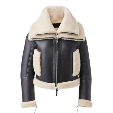 MACKAGE PENELOPA SHEEPSKIN JACKET WITH DOUBLE COLLAR