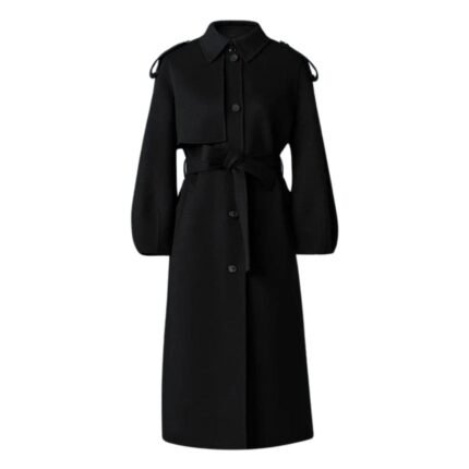 MACKAGE CEYLA DOUBLE-FACE WOOL COAT WITH SASH BELT