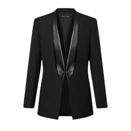 LOUIS VUITTON LEATHER LAPEL BLAZER