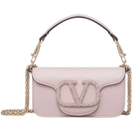 VALENTINO GARAVANI LOCÃ’ SMALL SHOULDER BAG WITH JEWEL LOGO