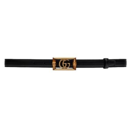 GUCCI BELT WITH DOUBLE G BUCKLE AND BAMBOO