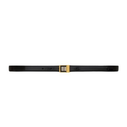 SAINT LAURENT CASSANDRE LA 66 BUCKLE THIN BELT IN SHINY LEATHER