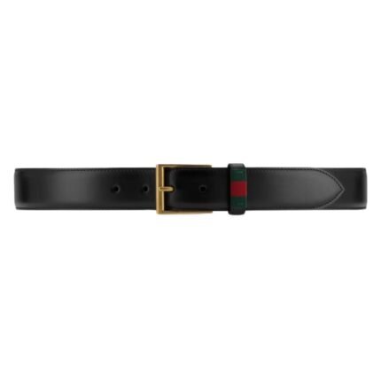 GUCCI LEATHER BELT WITH WEB
