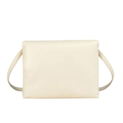 MARNI IVORY WHITE LEATHER PRISMA POUCH
