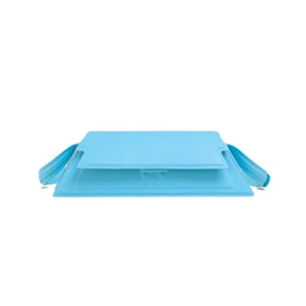 MARNI MINI TRUNKOISE BAG IN SMOOTH LIGHT BLUE LEATHER