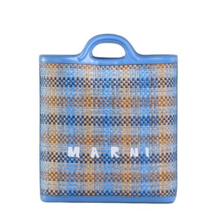 MARNI TROPICALIA CROSSBODY BAG IN LEATHER AND RAFFIA FABRIC