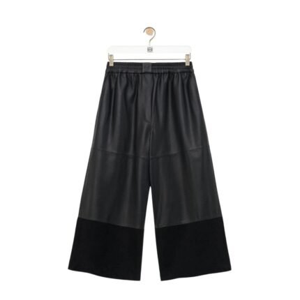 LOEWE CROPPED TROUSERS IN NAPPA LAMBSKIN AND SUEDE GOATSKIN