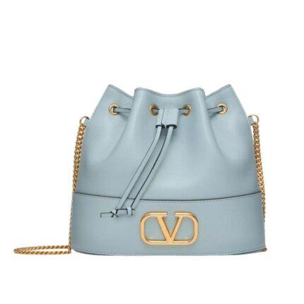 VALENTINO GARAVANI MINI BUCKET BAG IN NAPPA WITH VLOGO SIGNATURE CHAIN