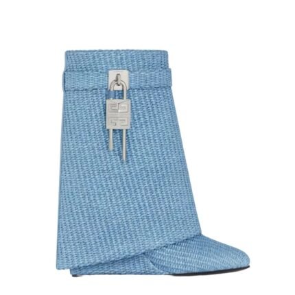 GIVENCHY SHARK LOCK ANKLE BOOTS IN RAFFIA