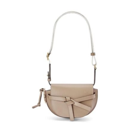 LOEWE GATE DUAL MINI BAG IN SOFT CALFSKIN AND JACQUARD