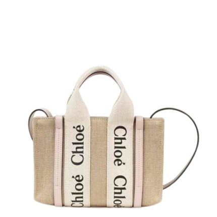 CHLOE MINI WOODY TOTE BAG CEMENT PINK