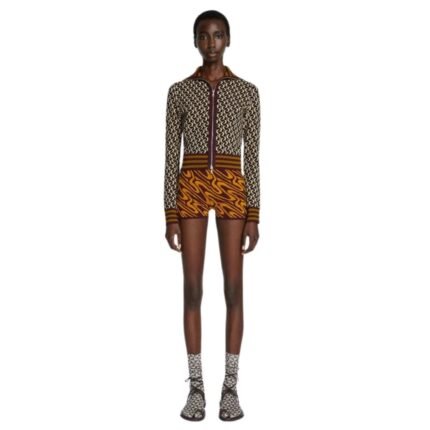 DRIES VAN NOTEN KNITTED ZIP CARDIGAN BEIGE