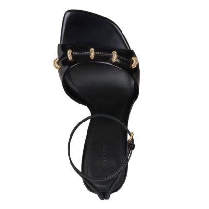GIVENCHY STITCH SANDALS IN LEATHER WITH CRYSTALS DETAILS