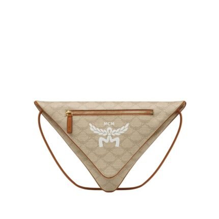 MCM HIMMEL TRIANGLE POUCH IN LAURETOS BEIGE
