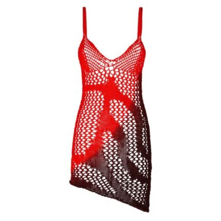 THE ATTICO RED, FUCHSIA AND WINE MINI DRESS