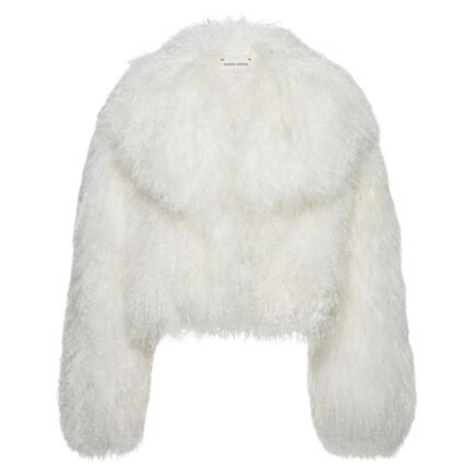MAGDA BUTRYM SHORT SHAG SHEARLING COAT IN CREAM