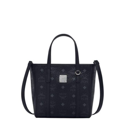MCM MINI TONI TOP-ZIP SHOPPER IN VISETOS BLACK