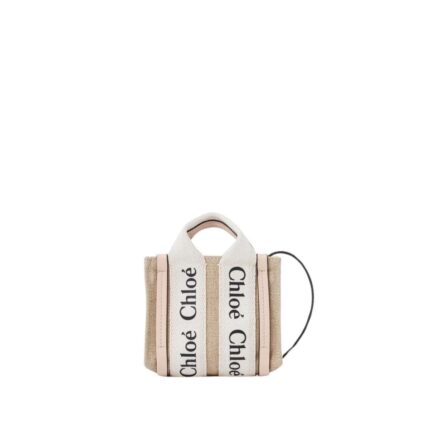 CHLOE WOODY NANO TOTE CEMENT PINK