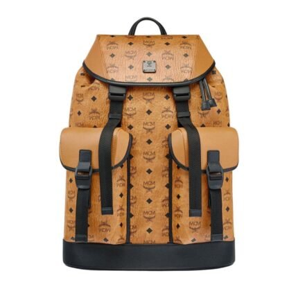 MCM LARGE BRANDENBURG BACKPACK IN VISETOS COGNAC