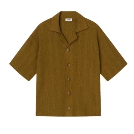 NANUSHKA JEFF TERRY-KNIT SHIRT BROWN