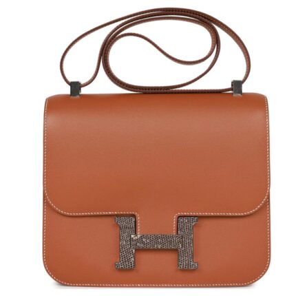 HERMÈS CONSTANCE 24 GOLD MADAME AND LIZARD PALLADIUM HARDWARE