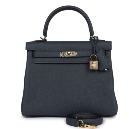 HERMÈS KELLY RETOURNE 25 GRIS MISTY TOGO PERMABRASS HARDWARE
