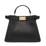 FENDI PEEKABOO ISEEU SMALL BLACK CALF LEATHER BAG