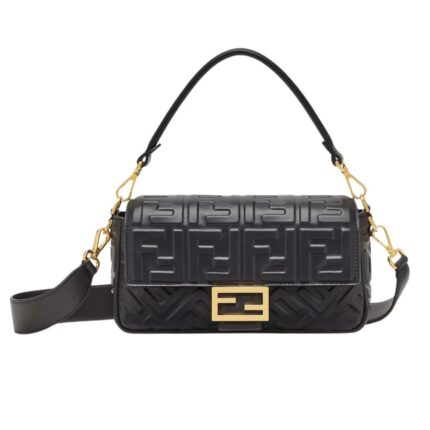 FENDI BAGUETTE BLACK LEATHER BAG