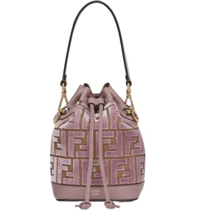 FENDI MON TRESOR MAUVE PINK FF JACQUARD VELVET MINI-BAG