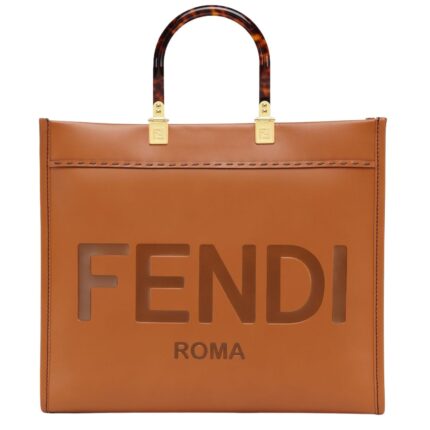 FENDI SUNSHINE MEDIUM BROWN CALFSKIN BAG