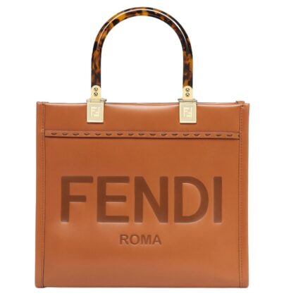 FENDI FENDI SUNSHINE SMALL BROWN CALFSKIN BAG