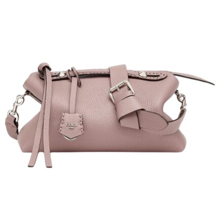 FENDI BY THE WAY SELLERIA MEDIUM MAUVE PINK SELLERIA BAG WITH 192 HAND-SEWN TOPSTITCHES