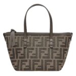 FENDI ROLL MINI BROWN FF JACQUARD MINI BAG