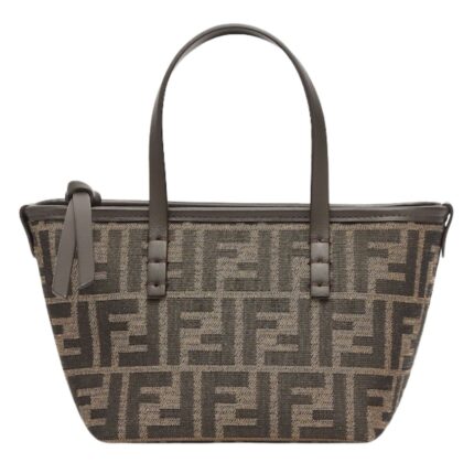 FENDI ROLL MINI BROWN FF JACQUARD MINI BAG