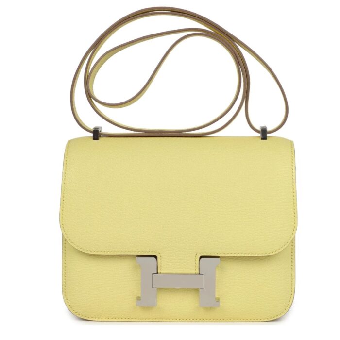 HERMÈS CONSTANCE 18 LIMONCELLO CHEVRE MYSORE PALLADIUM HARDWARE