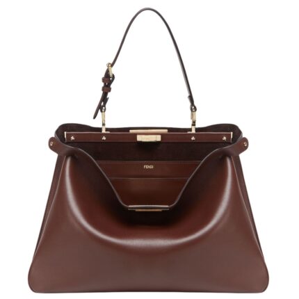 FENDI PEEKABOO SOFT LARGE LEATHER BAG