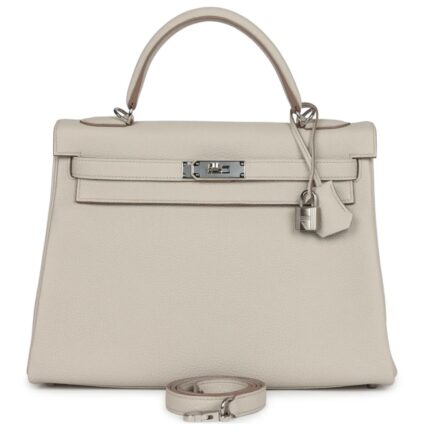 HERMÈS KELLY RETOURNE 32 BETON TOGO PALLADIUM HARDWARE