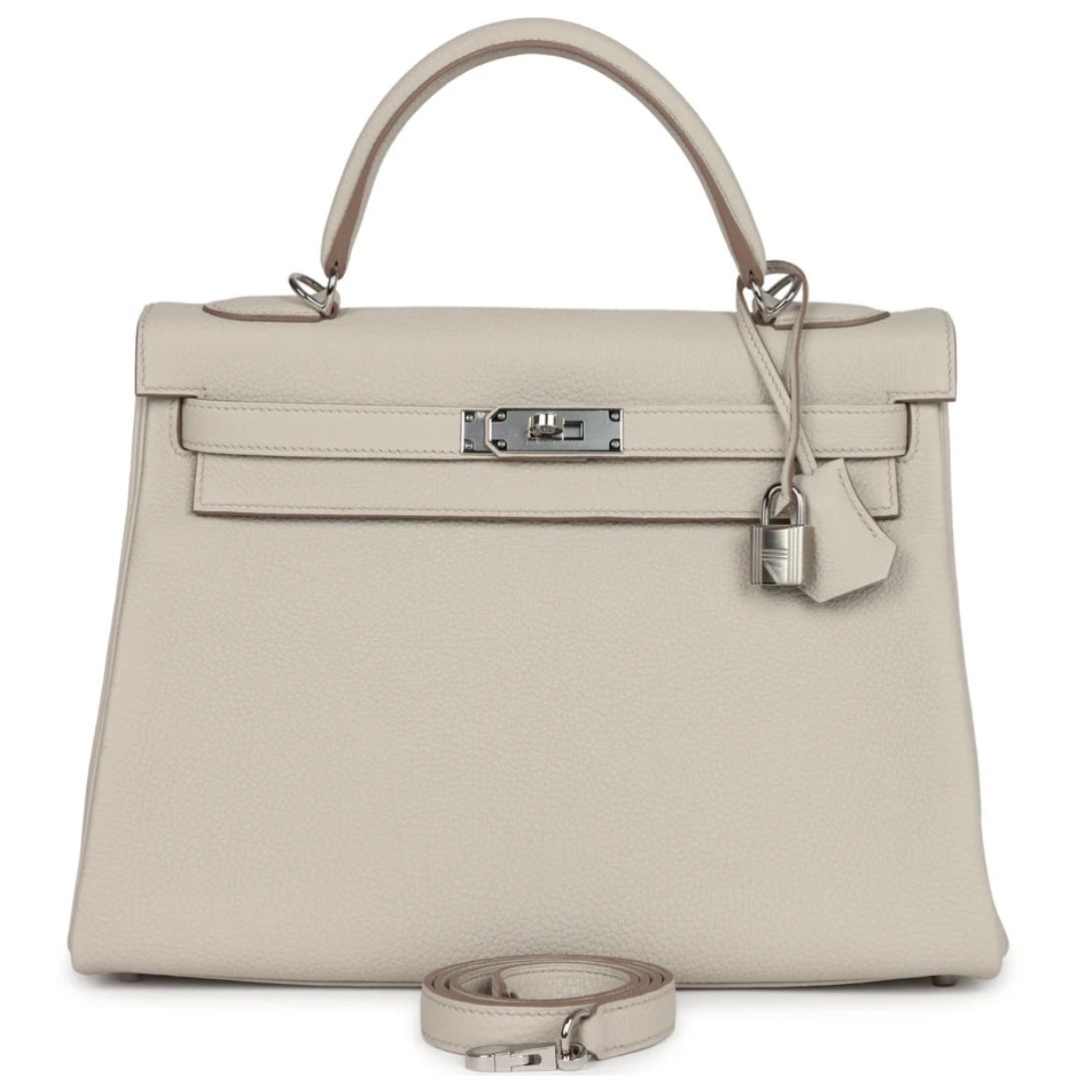 1 HERMÈS KELLY RETOURNE 32 BETON TOGO PALLADIUM HARDWARE