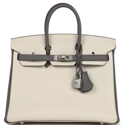 HERMÈS SPECIAL ORDER (HSS) BIRKIN 25 BETON AND ETAIN TOGO BRUSHED PALLADIUM HARDWARE