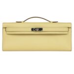 HERMÈS KELLY CUT JAUNE POUSSIN EPSOM PALLADIUM HARDWARE