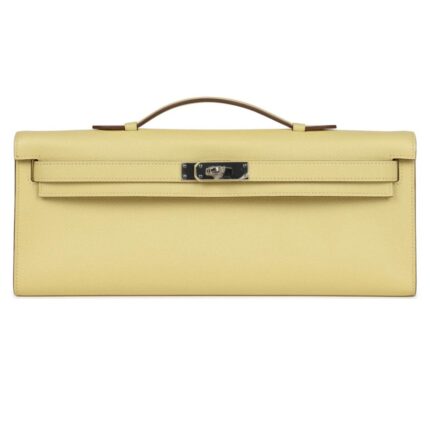 HERMÈS KELLY CUT JAUNE POUSSIN EPSOM PALLADIUM HARDWARE